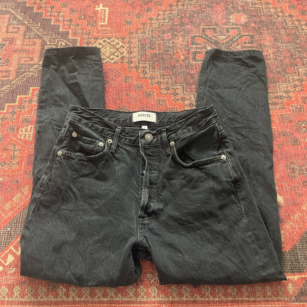 Black Agolde ankle jeans (altered!)